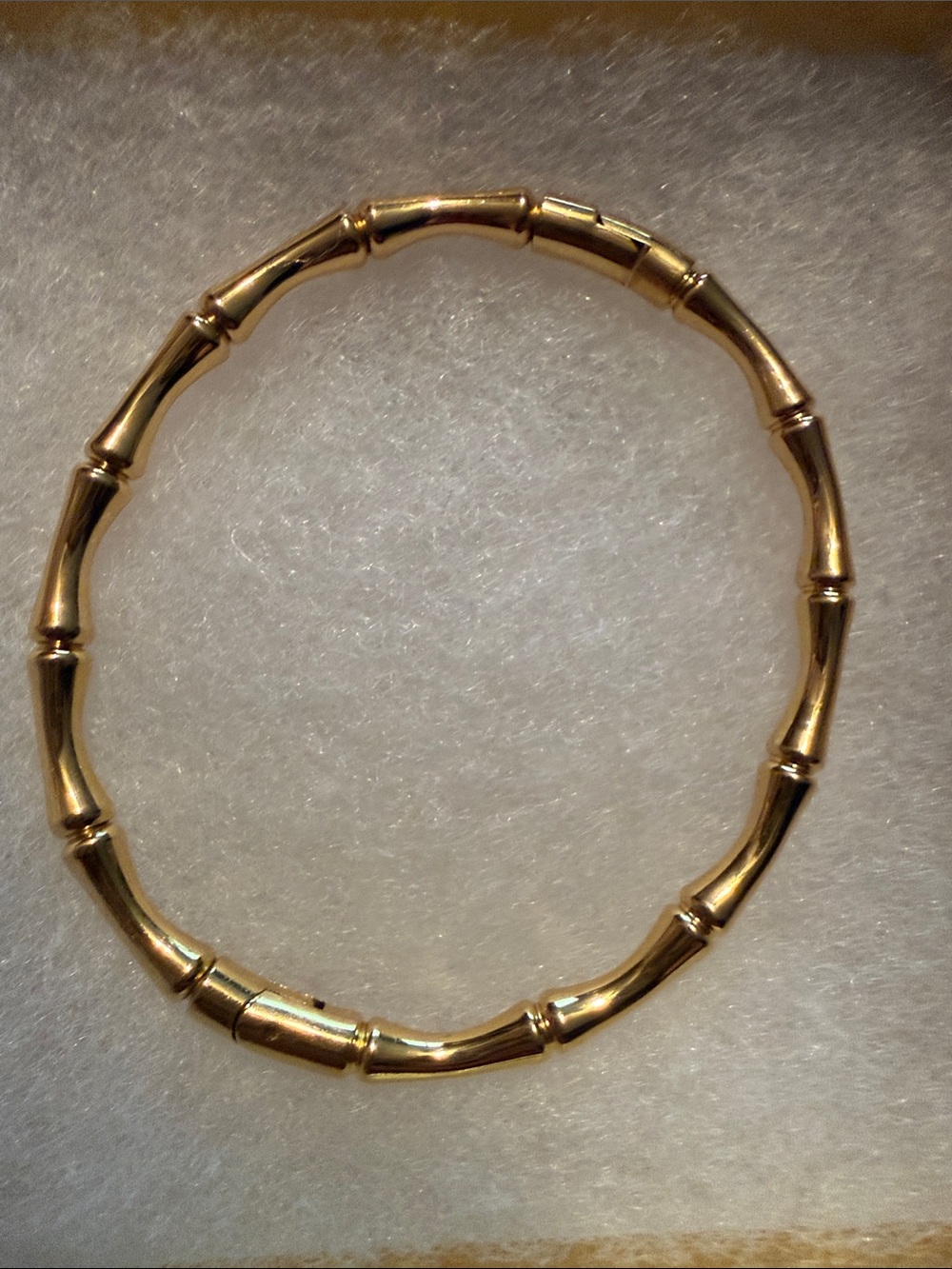 Gold Bamboo-Style Women's Bangle Bracelet